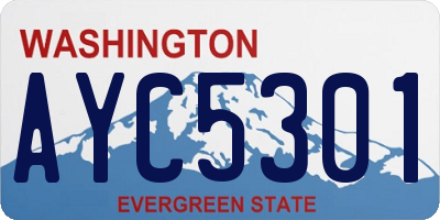 WA license plate AYC5301