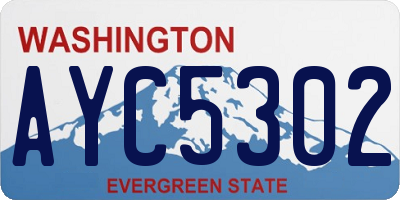 WA license plate AYC5302