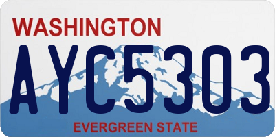 WA license plate AYC5303