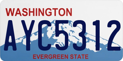 WA license plate AYC5312