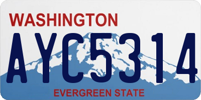 WA license plate AYC5314