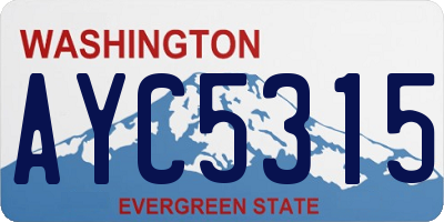 WA license plate AYC5315
