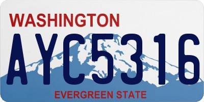 WA license plate AYC5316
