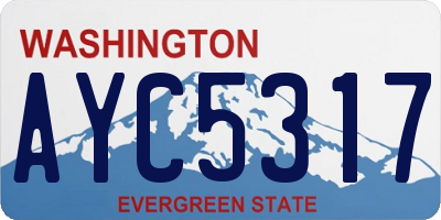 WA license plate AYC5317