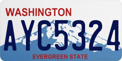 WA license plate AYC5324