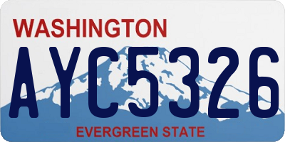 WA license plate AYC5326