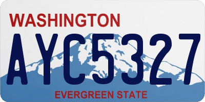 WA license plate AYC5327