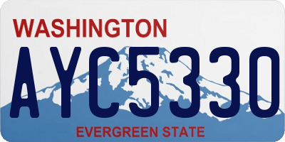 WA license plate AYC5330