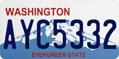 WA license plate AYC5332
