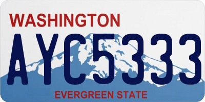 WA license plate AYC5333