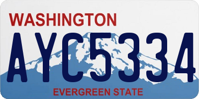 WA license plate AYC5334
