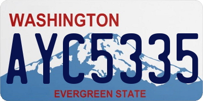 WA license plate AYC5335