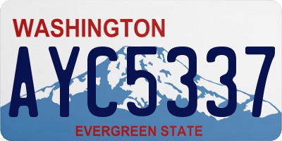 WA license plate AYC5337