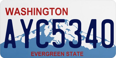 WA license plate AYC5340