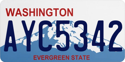 WA license plate AYC5342