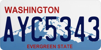 WA license plate AYC5343