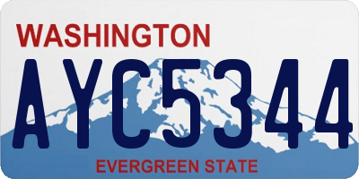 WA license plate AYC5344