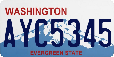 WA license plate AYC5345