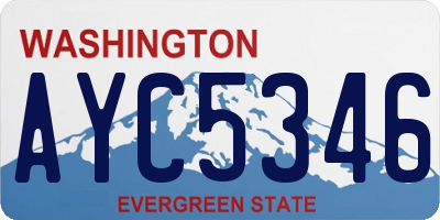 WA license plate AYC5346