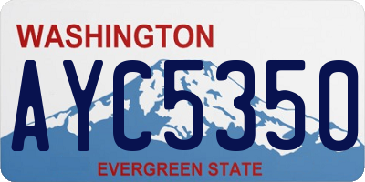 WA license plate AYC5350