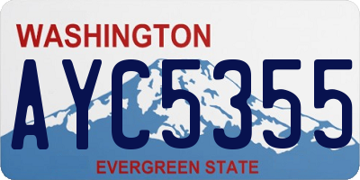 WA license plate AYC5355