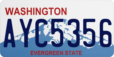 WA license plate AYC5356