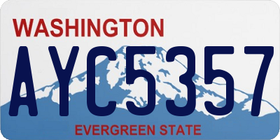 WA license plate AYC5357