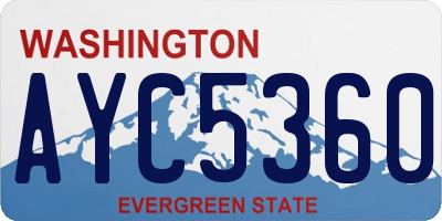 WA license plate AYC5360