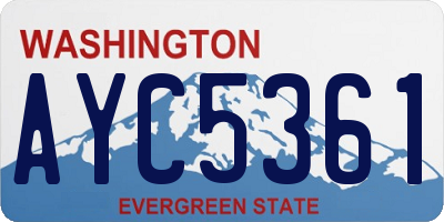 WA license plate AYC5361