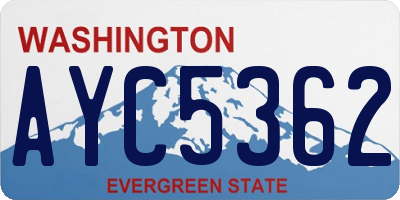 WA license plate AYC5362