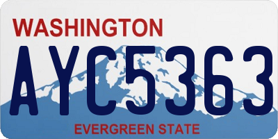 WA license plate AYC5363