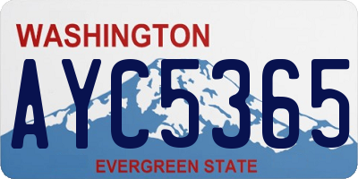 WA license plate AYC5365