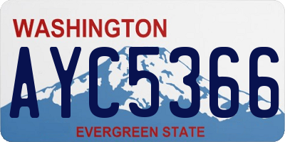 WA license plate AYC5366