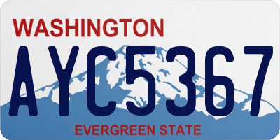 WA license plate AYC5367