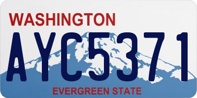 WA license plate AYC5371