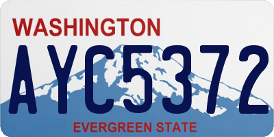 WA license plate AYC5372