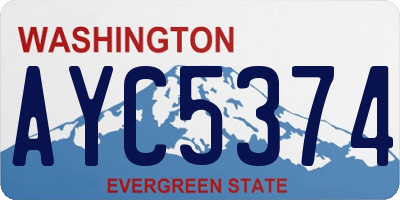 WA license plate AYC5374