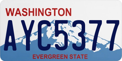 WA license plate AYC5377