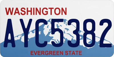 WA license plate AYC5382