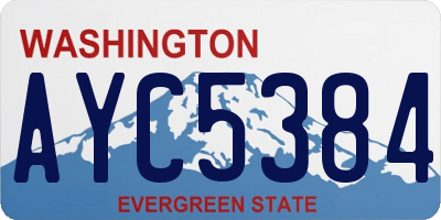 WA license plate AYC5384