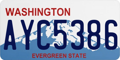WA license plate AYC5386
