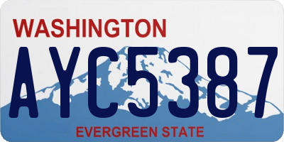 WA license plate AYC5387