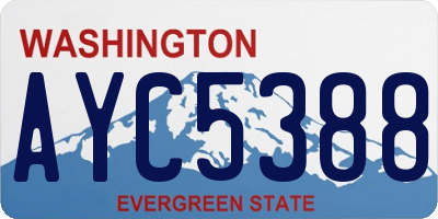 WA license plate AYC5388