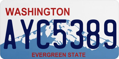 WA license plate AYC5389