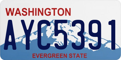 WA license plate AYC5391