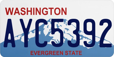 WA license plate AYC5392