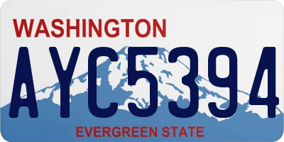 WA license plate AYC5394