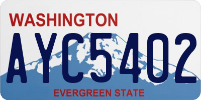 WA license plate AYC5402
