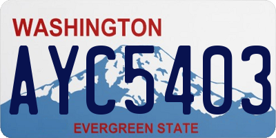 WA license plate AYC5403