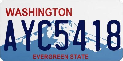WA license plate AYC5418